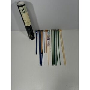 Vintage Mixed Knitting Needle Lot Boye Susan Bates Aluminum Bamboo 11 Pairs+